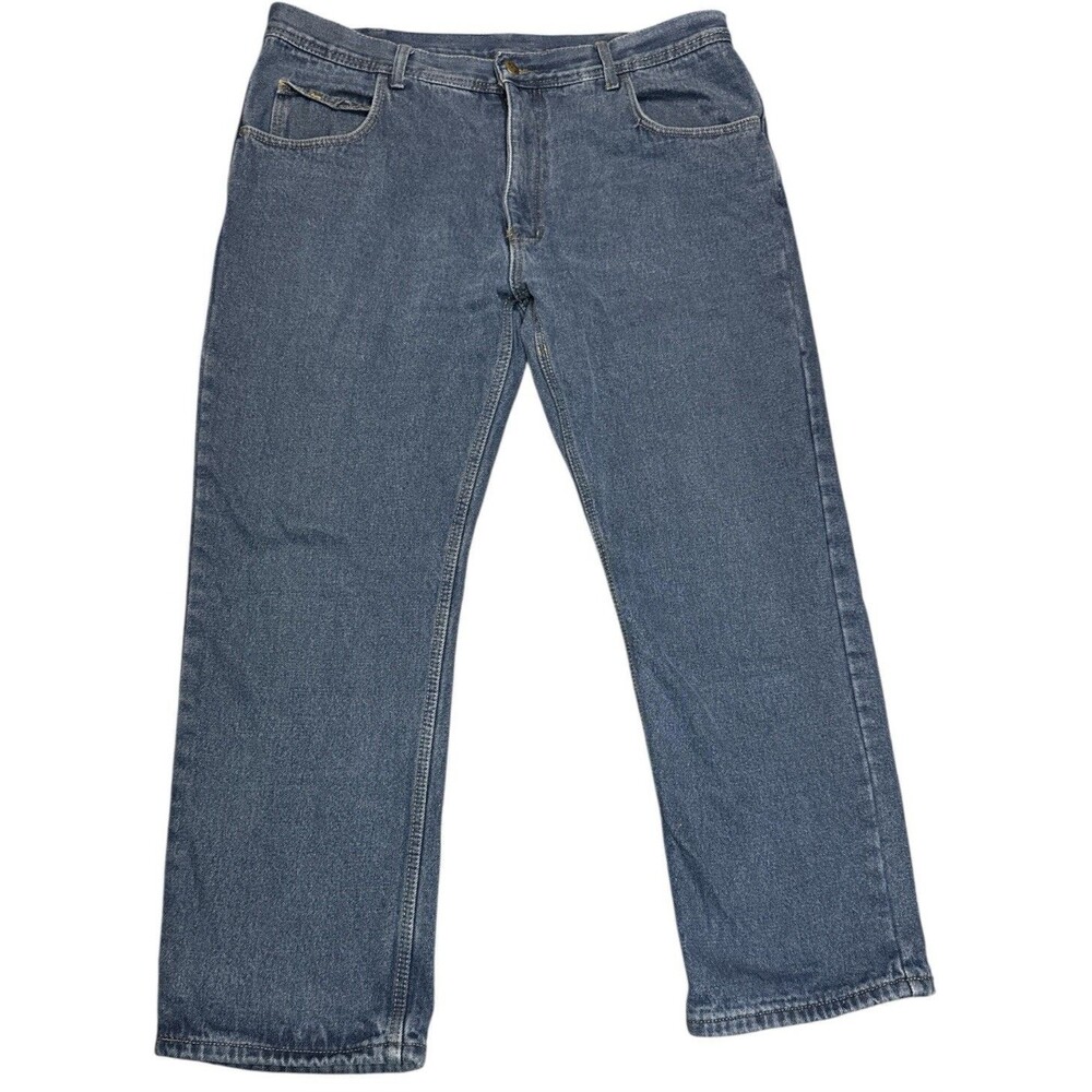 Key Flannel Lined Denim Work Jeans Straight Leg 38x30 Workwear Streetwear Winter